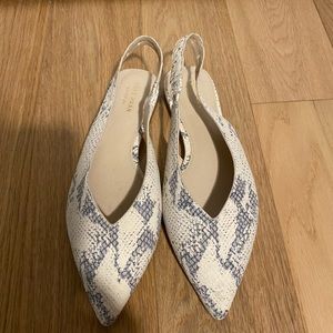 Cole Haan Snake Skin Slingback Flats